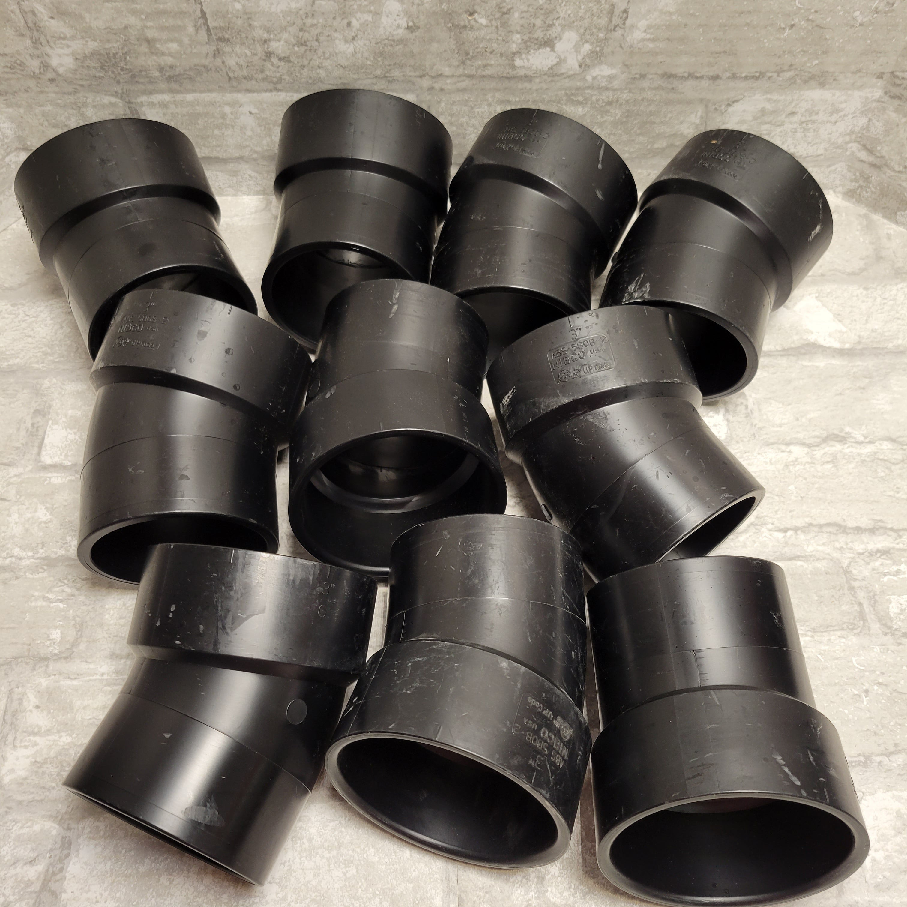 Nibco 3" ABS DWV 22 1/2 Degree Street Ell Elbow, Lot of 10 (8064484212974)